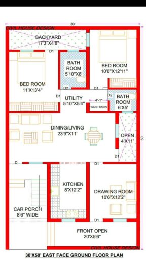 house design drawing naksha